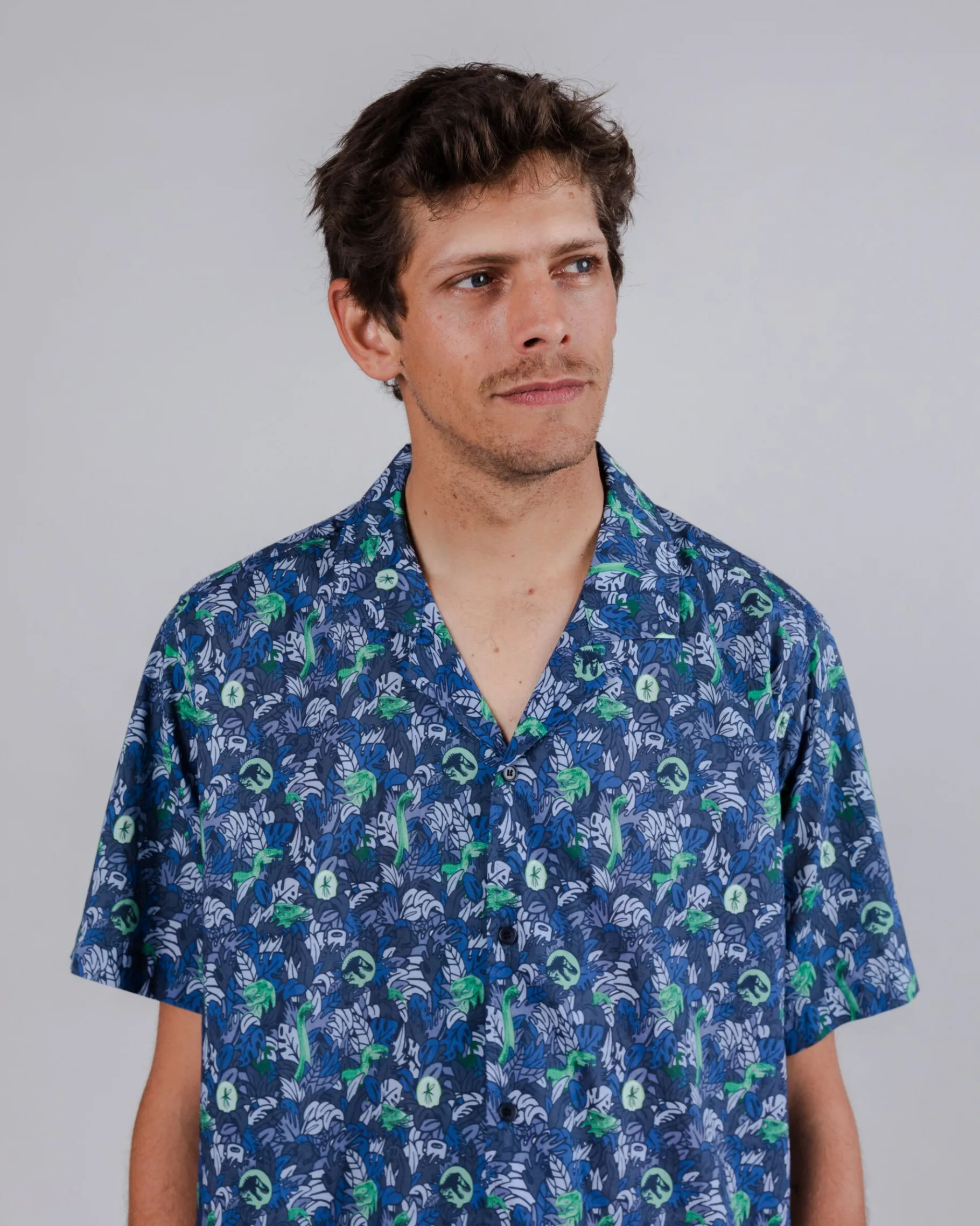 Aloha Shirt Jurassic Park Isla Nublar Mehrfarbig-Brava Fabrics New