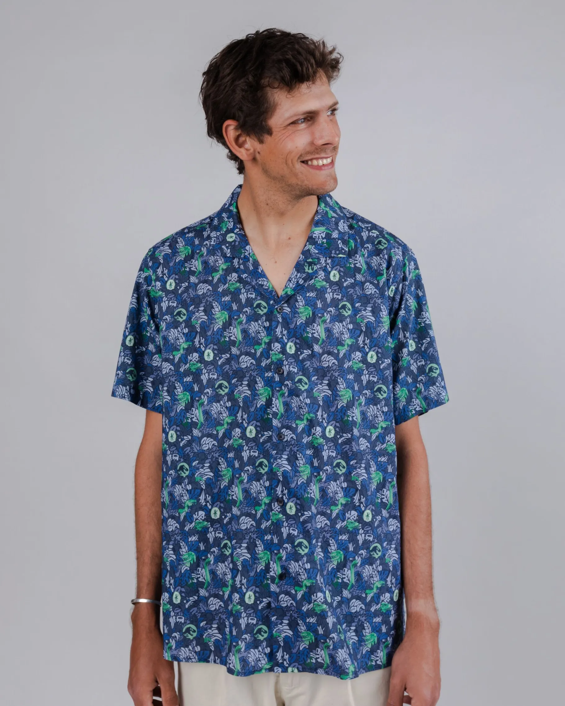 Aloha Shirt Jurassic Park Isla Nublar Mehrfarbig-Brava Fabrics New