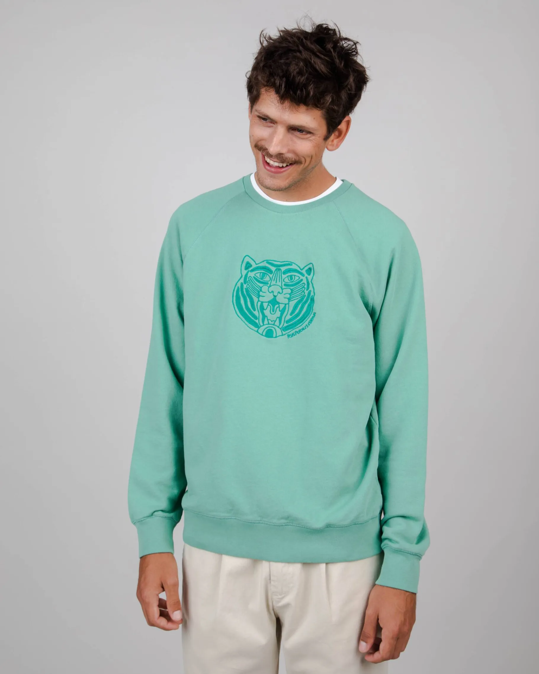 Asis Percales Tiger Sweatshirt Grün-Brava Fabrics Outlet