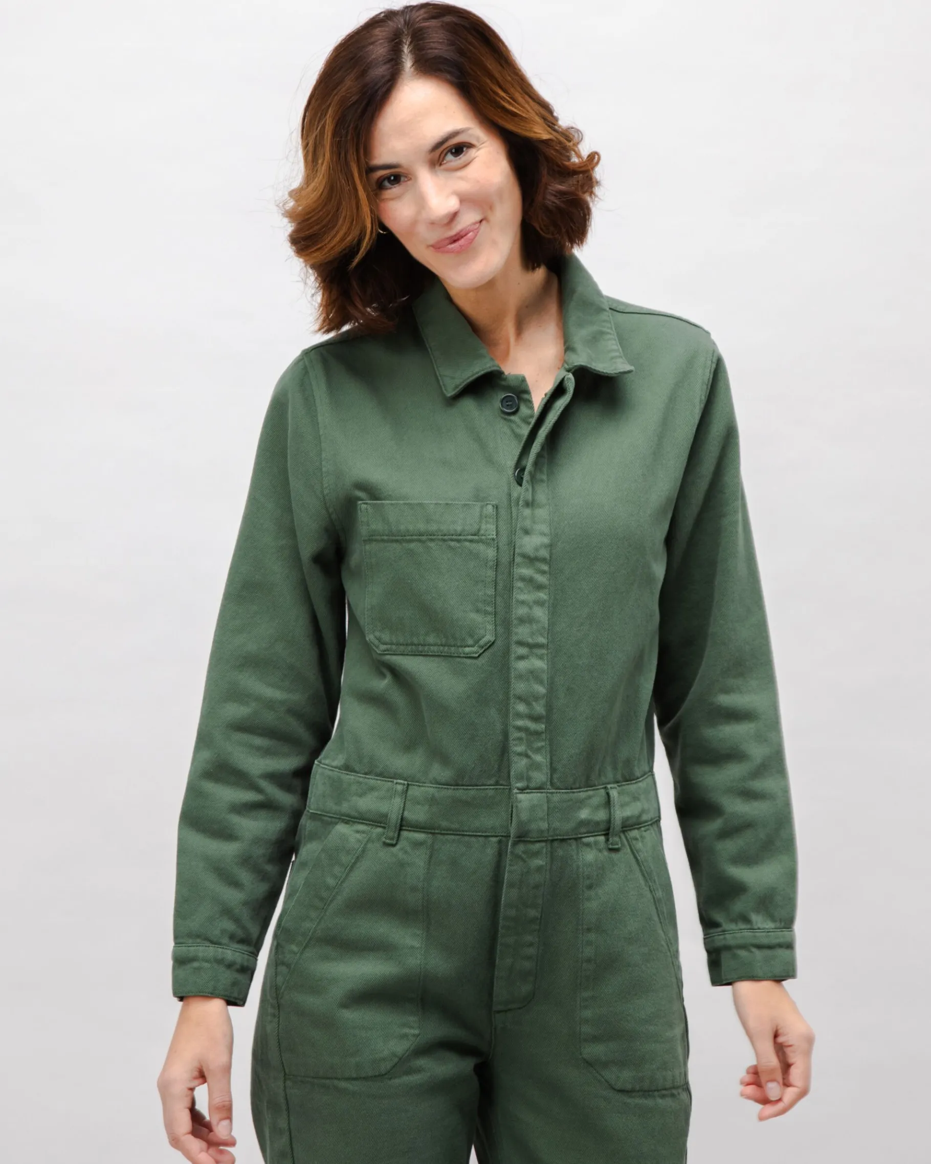 Baumwoll-Twill Boiler Suit Green-Brava Fabrics Fashion