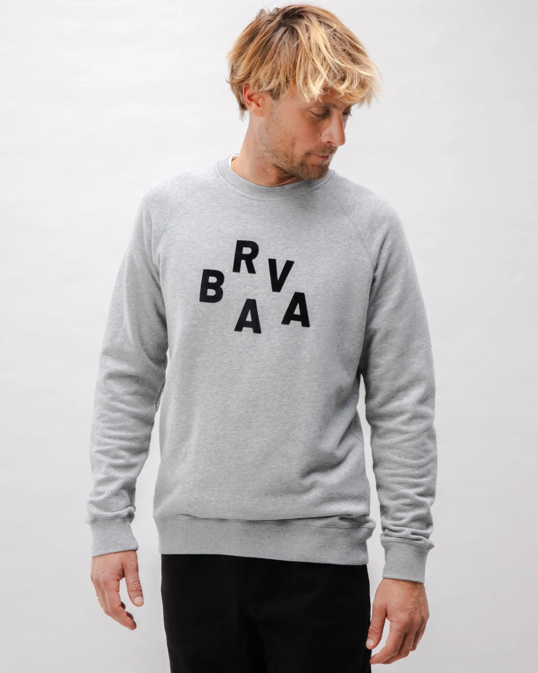 BRV Cotton Sweatshirt Grey Melange-Brava Fabrics Store