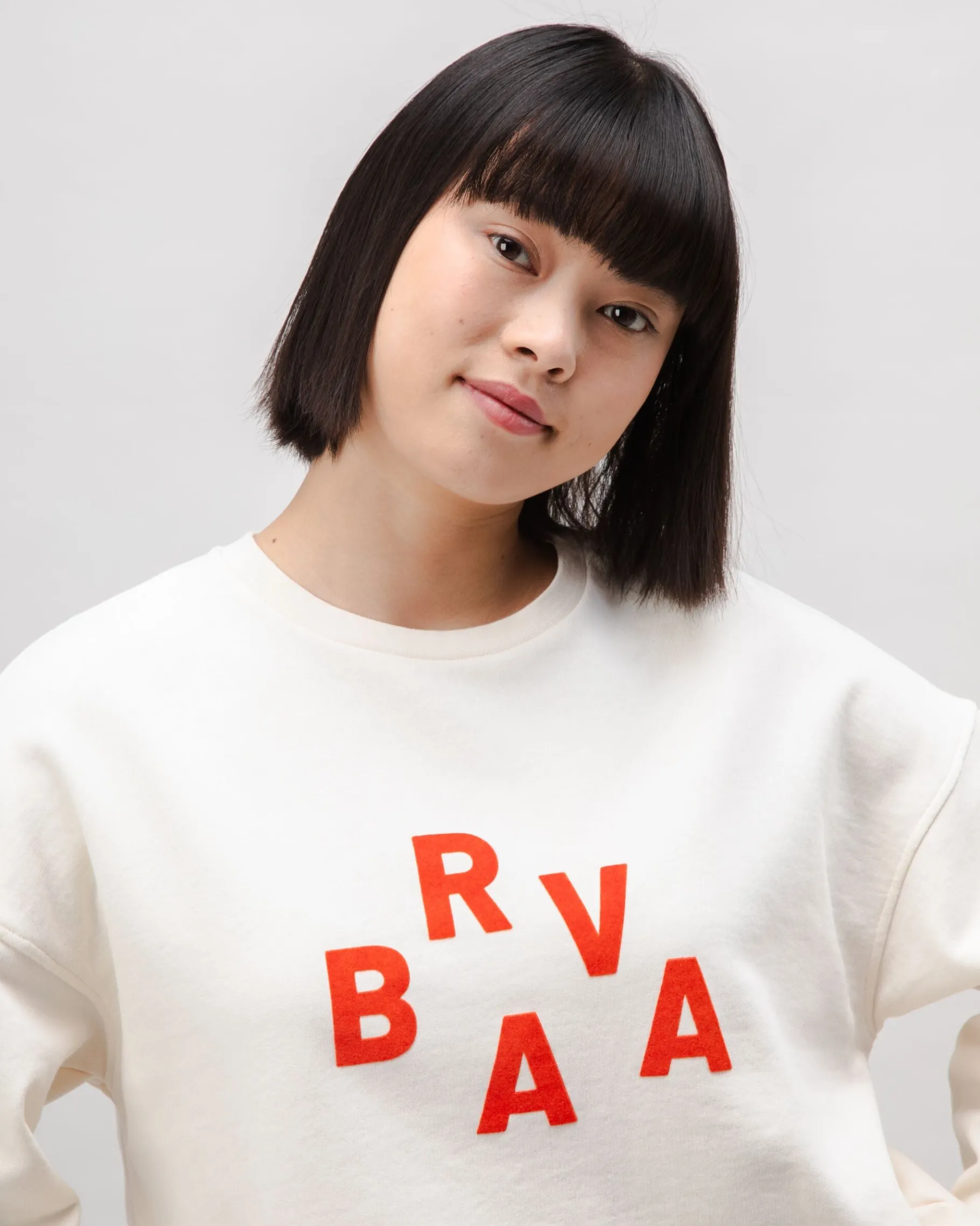 BRV Squared Baumwoll-Sweatshirt Ecru-Brava Fabrics New