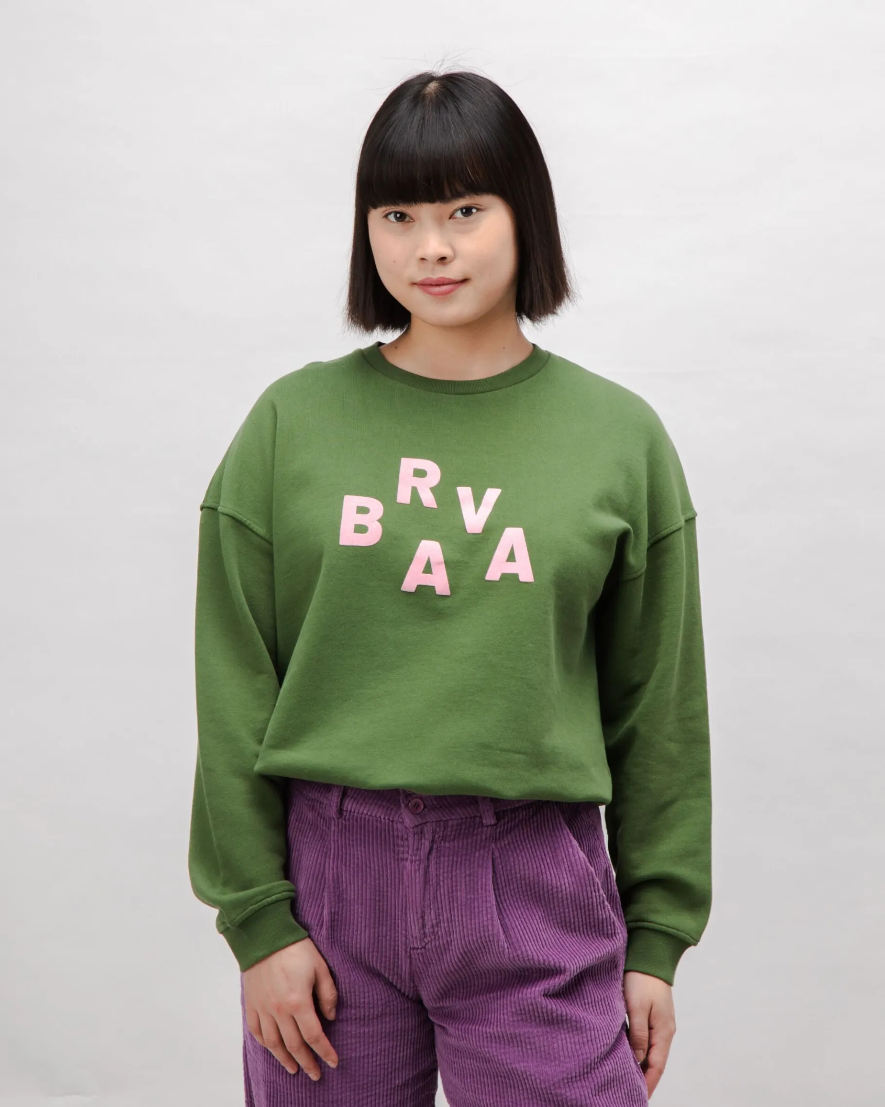 BRV Squared Baumwoll-Sweatshirt Grün-Brava Fabrics New