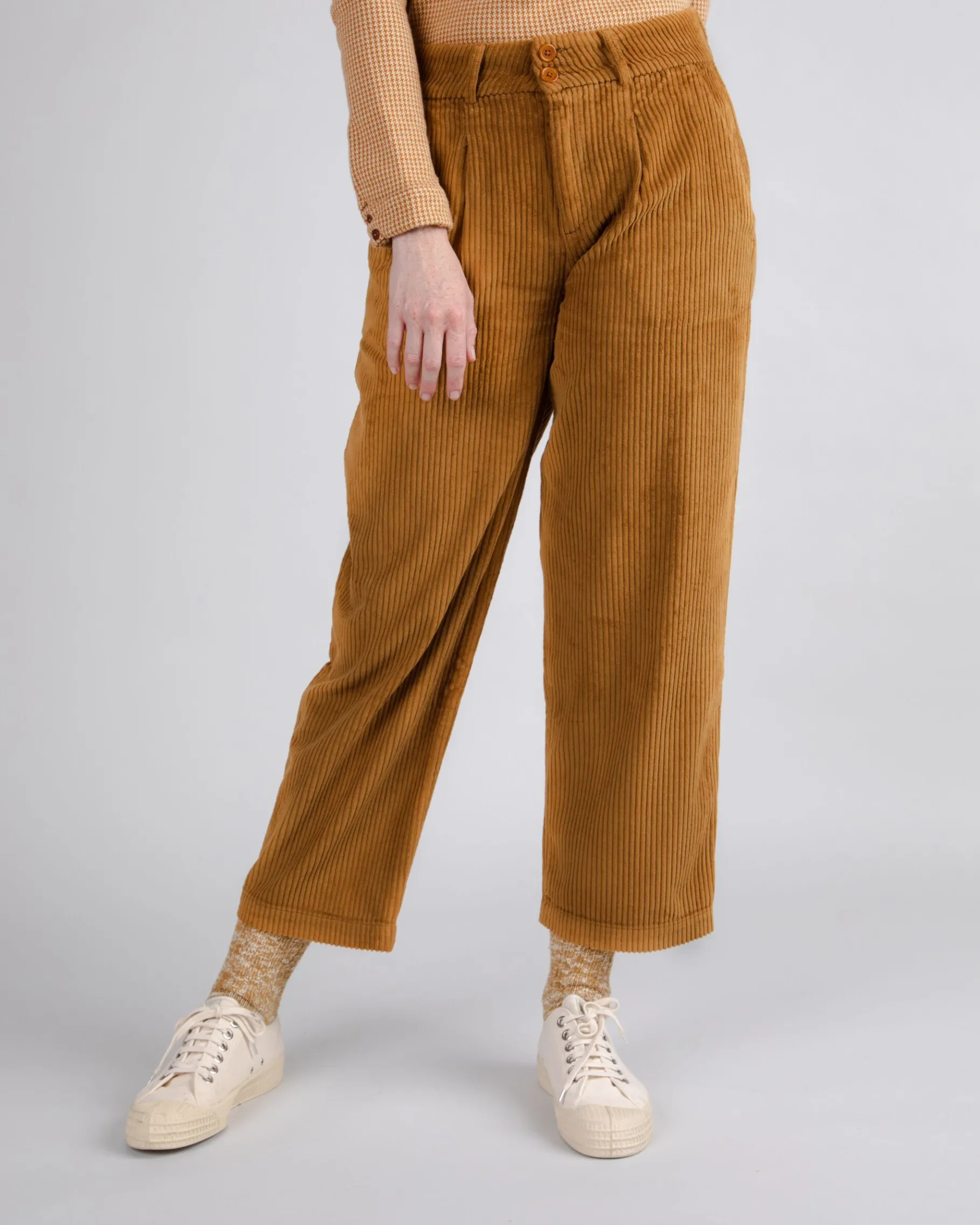 Cordhose mit Bundfalte Camel-Brava Fabrics Best Sale