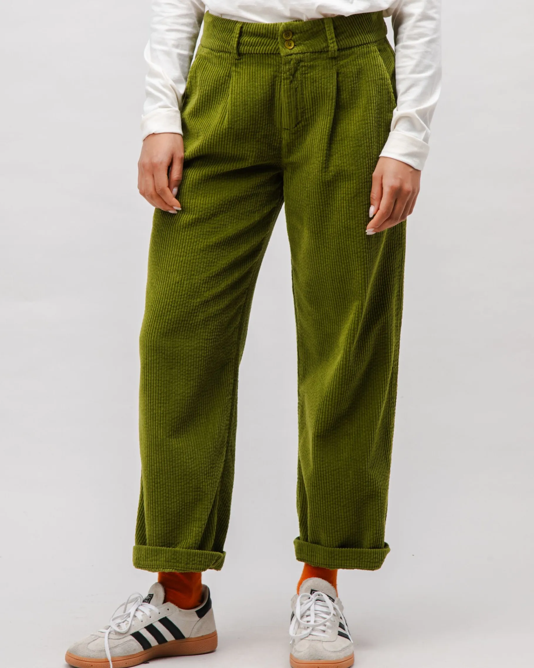 Cordhose mit Falten Grün-Brava Fabrics Discount