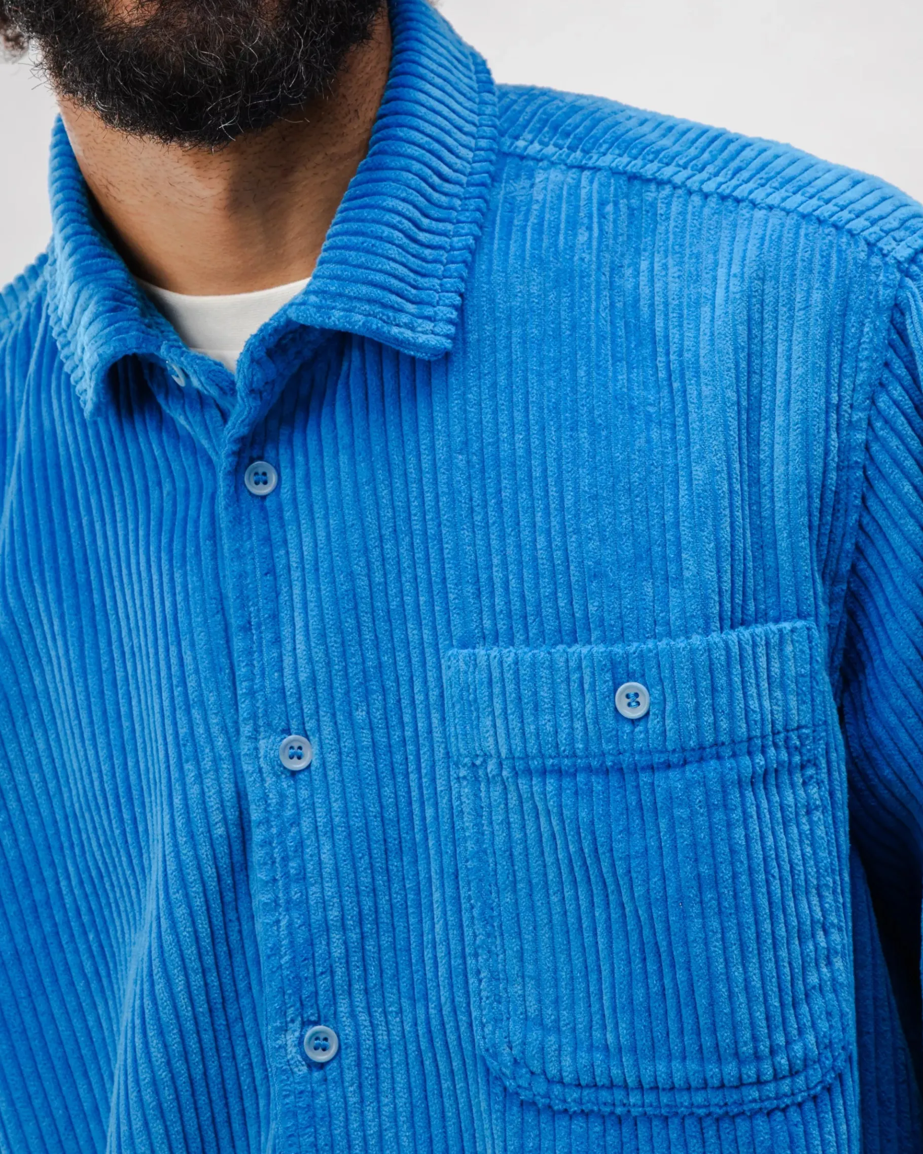 Corduroy Overshirt Blue-Brava Fabrics Clearance