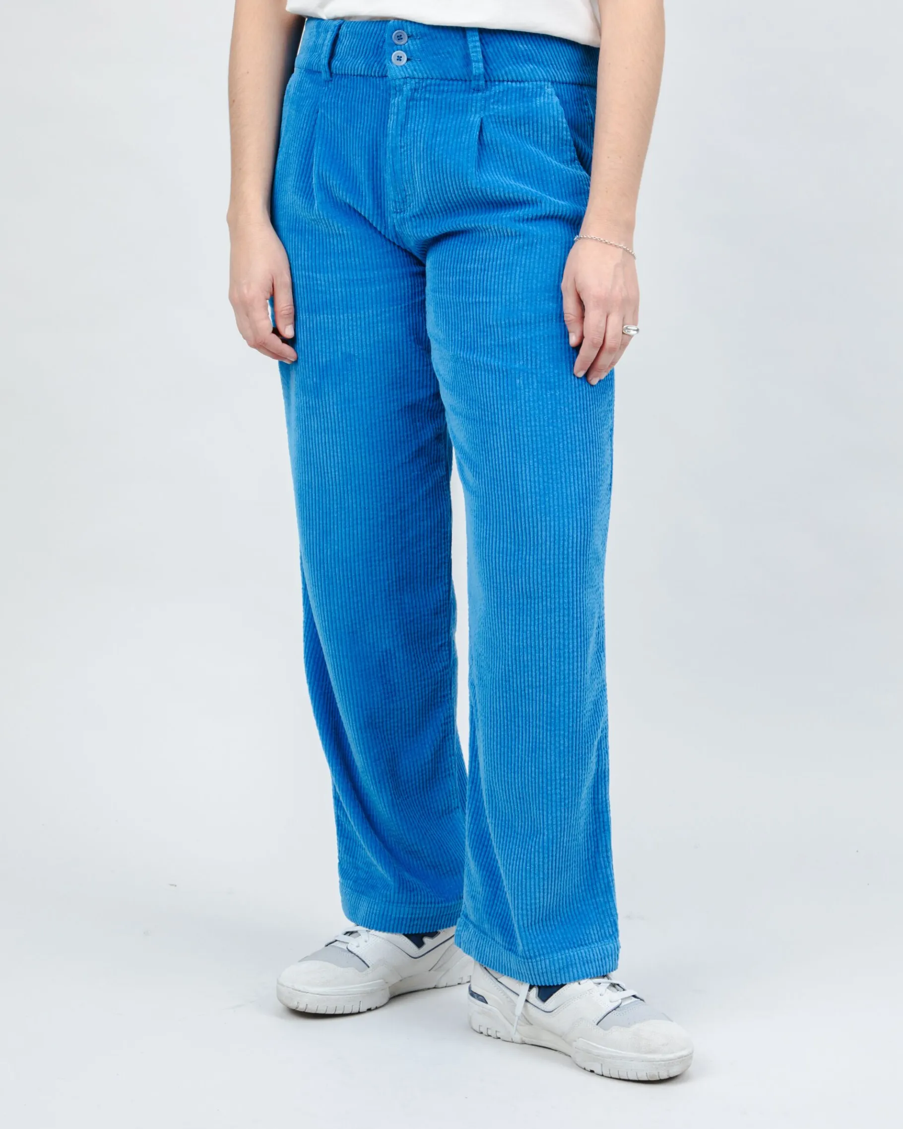 Corduroy Pleated Pants Blue-Brava Fabrics Clearance