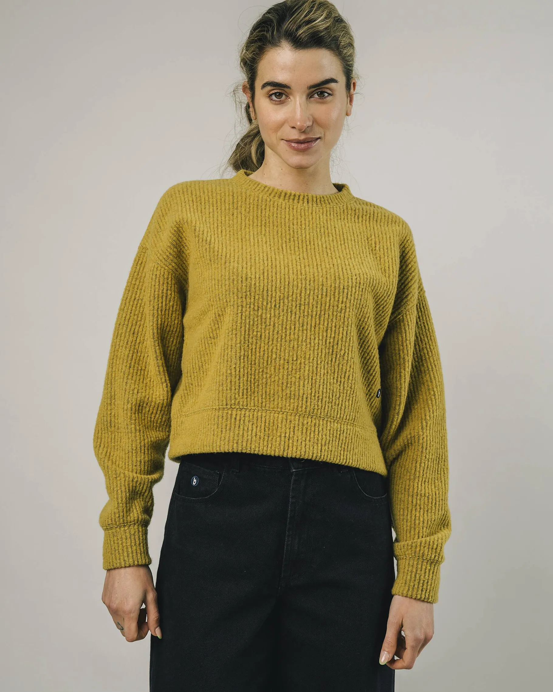 Cropped Pullover Mustard-Brava Fabrics New