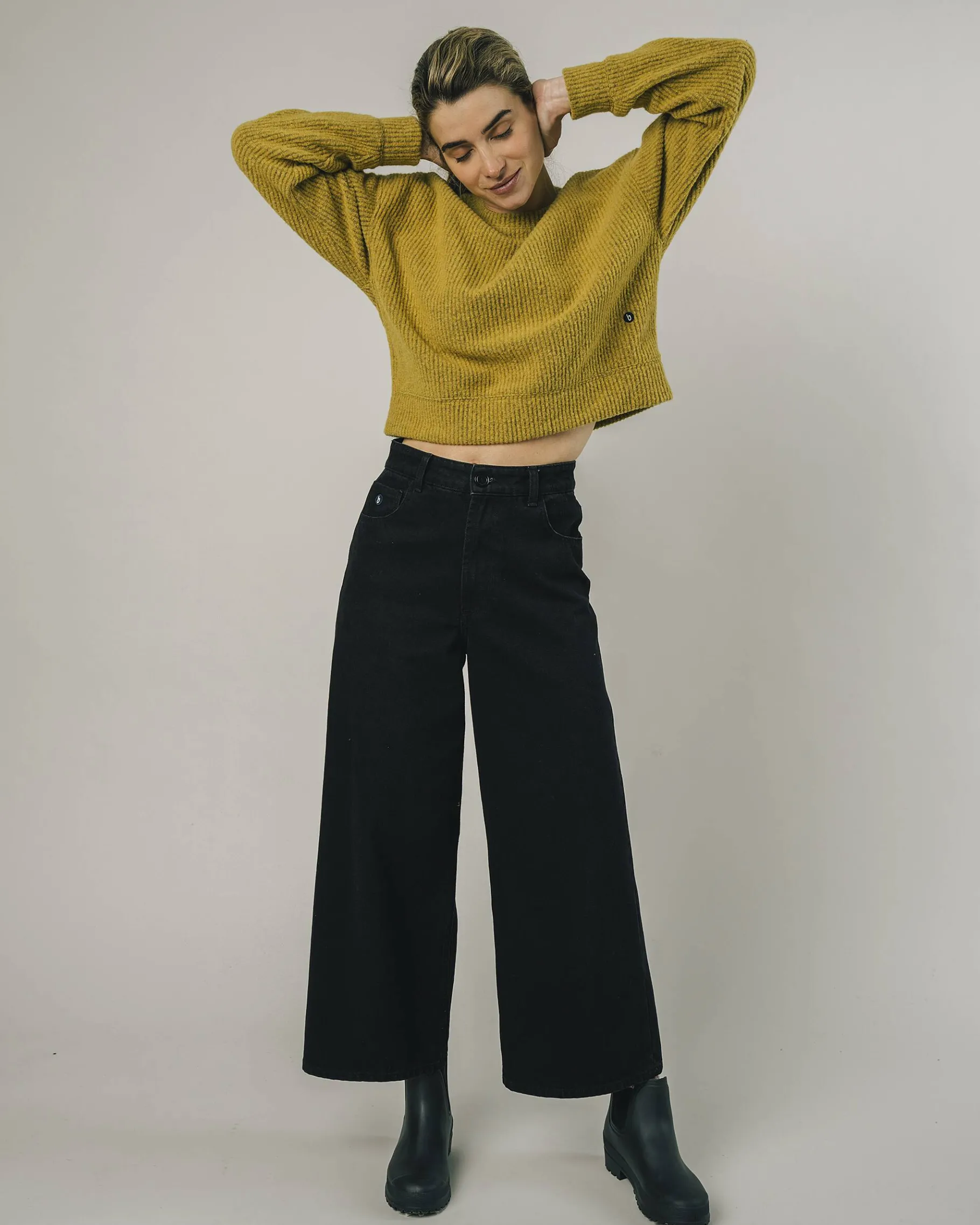 Cropped Pullover Mustard-Brava Fabrics New