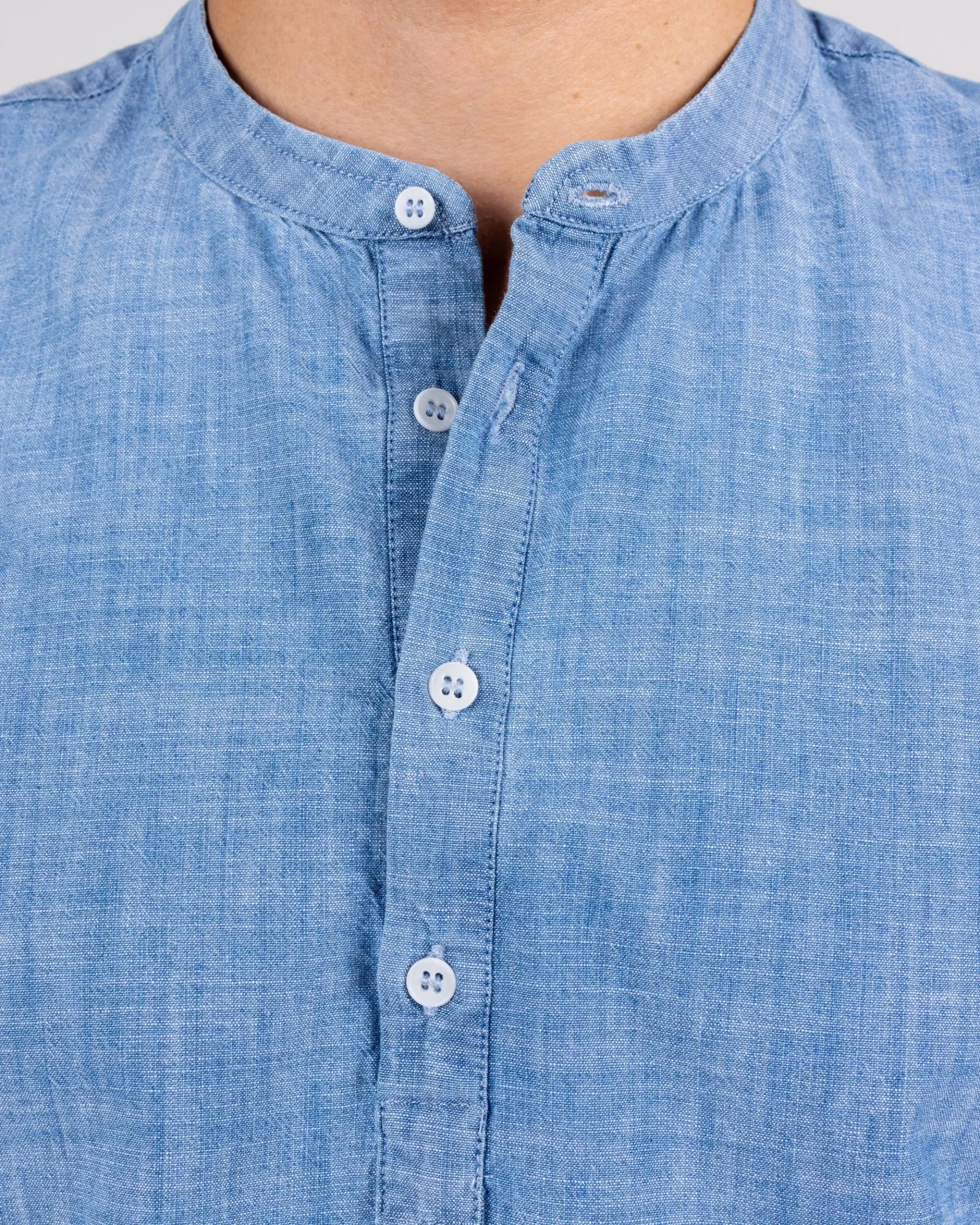 Denim Henley Shirt Indigo-Brava Fabrics Flash Sale