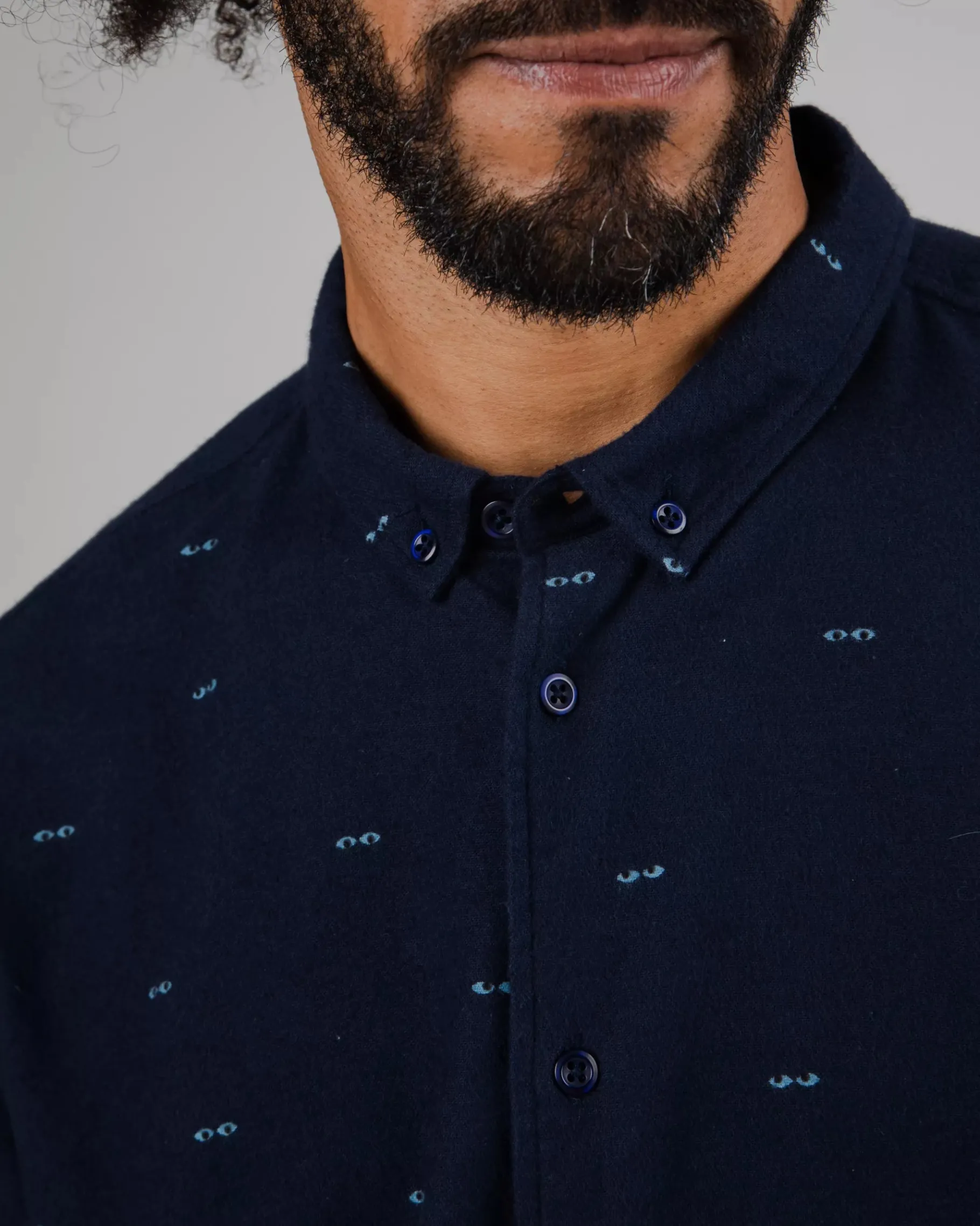 Eyes Flannel Shirt Navy-Brava Fabrics Outlet