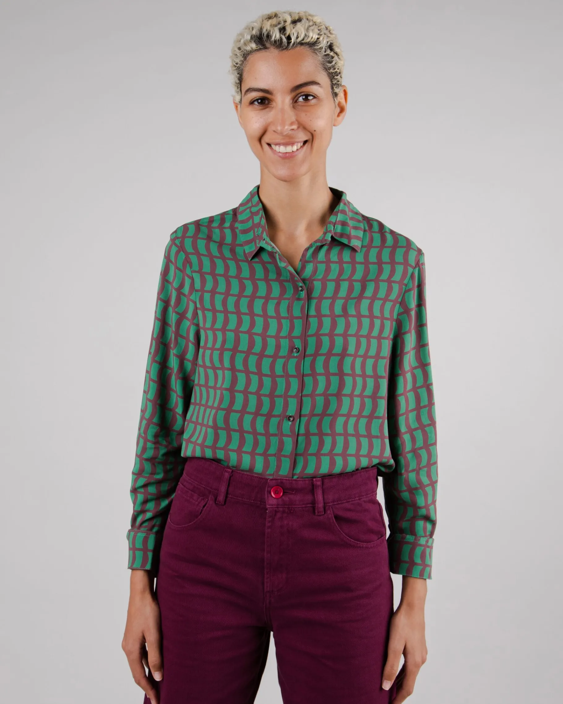 Geo Bluse Green-Brava Fabrics Online