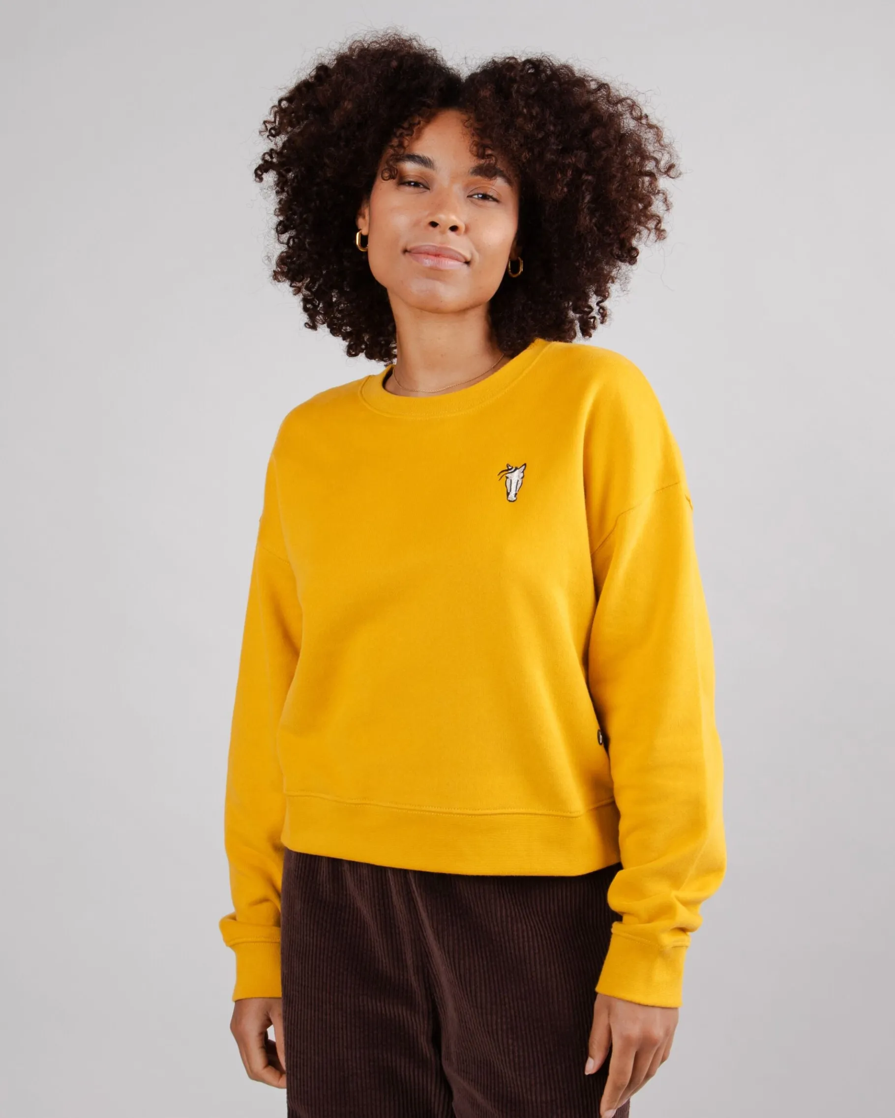 Horse Sweatshirt Mustard-Brava Fabrics Clearance