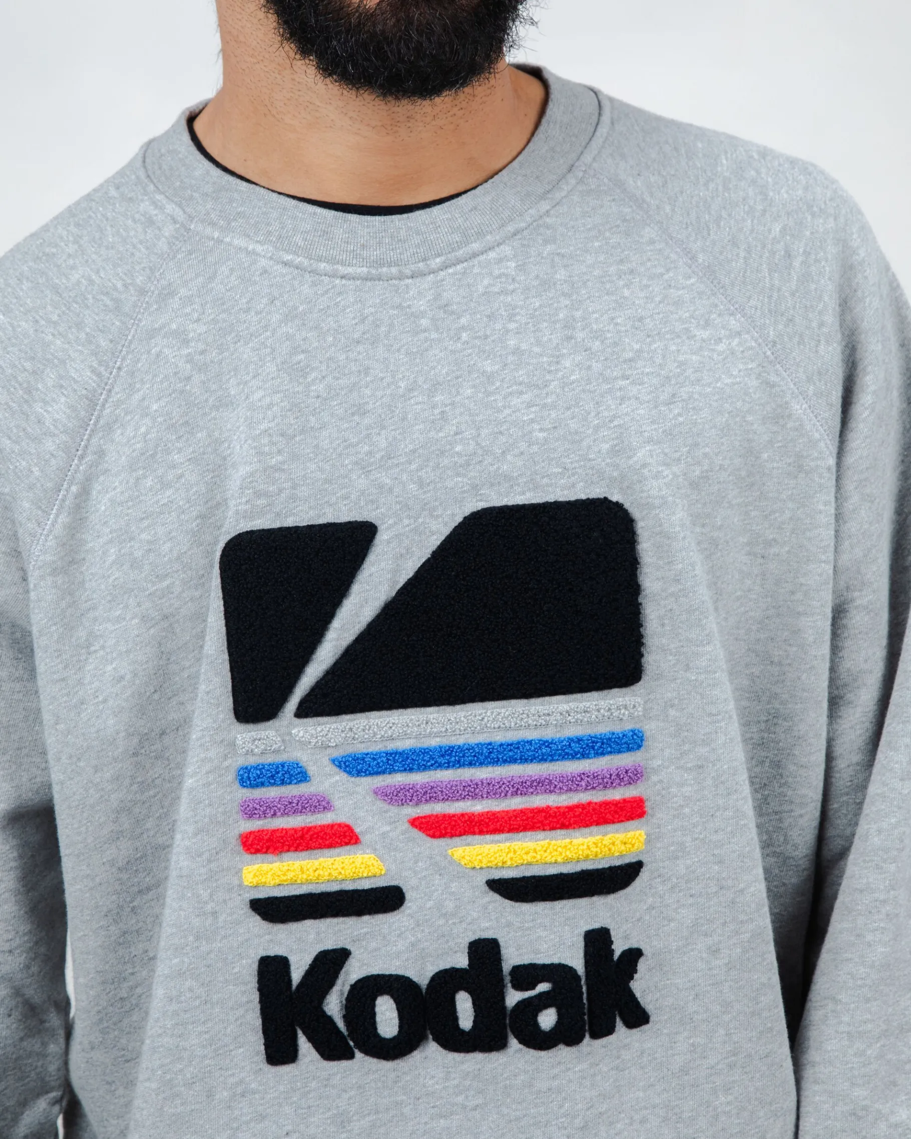 Kodak Logo Sweatshirt Grey Melange-Brava Fabrics Discount