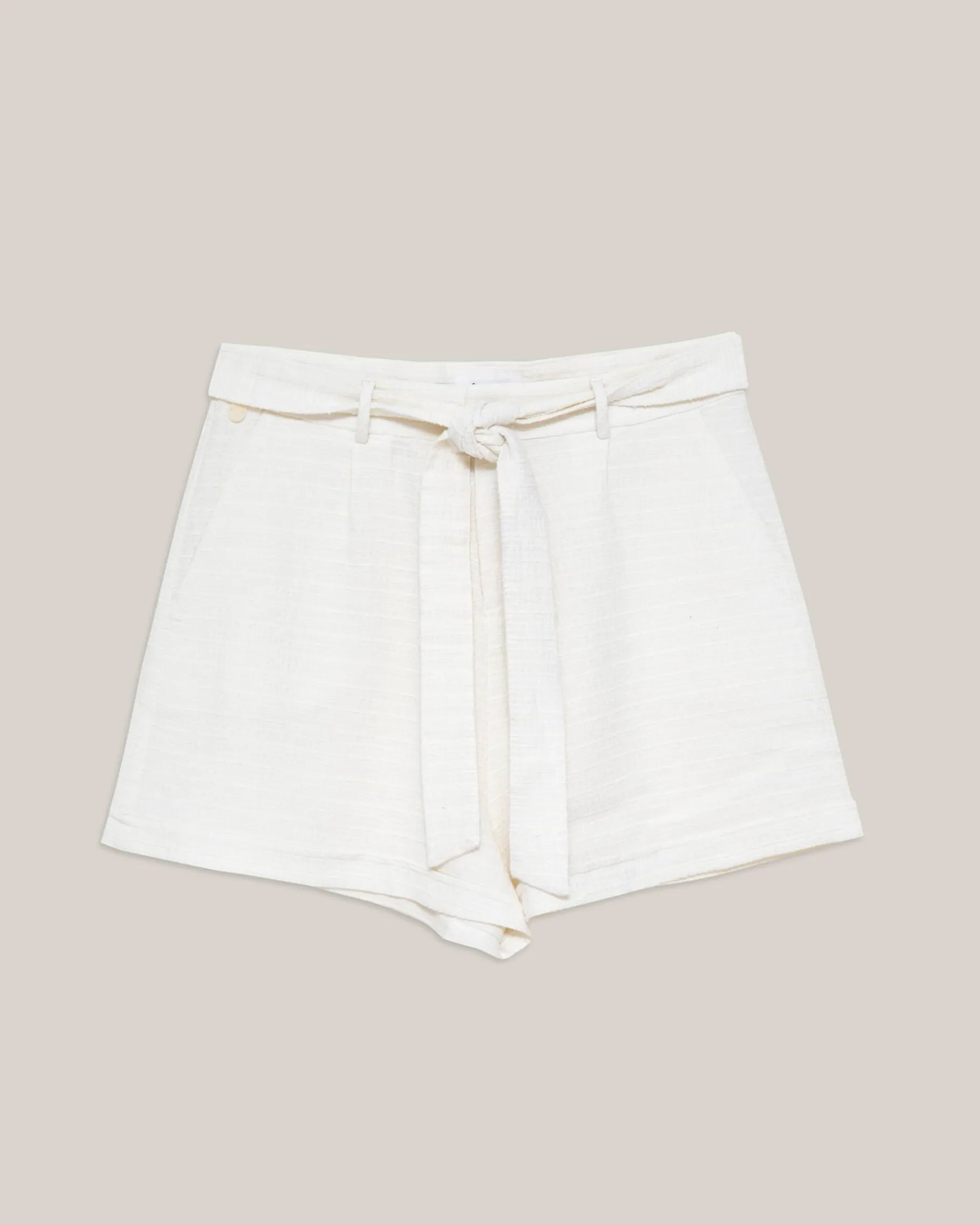 Marble Belted Short White-Brava Fabrics Discount