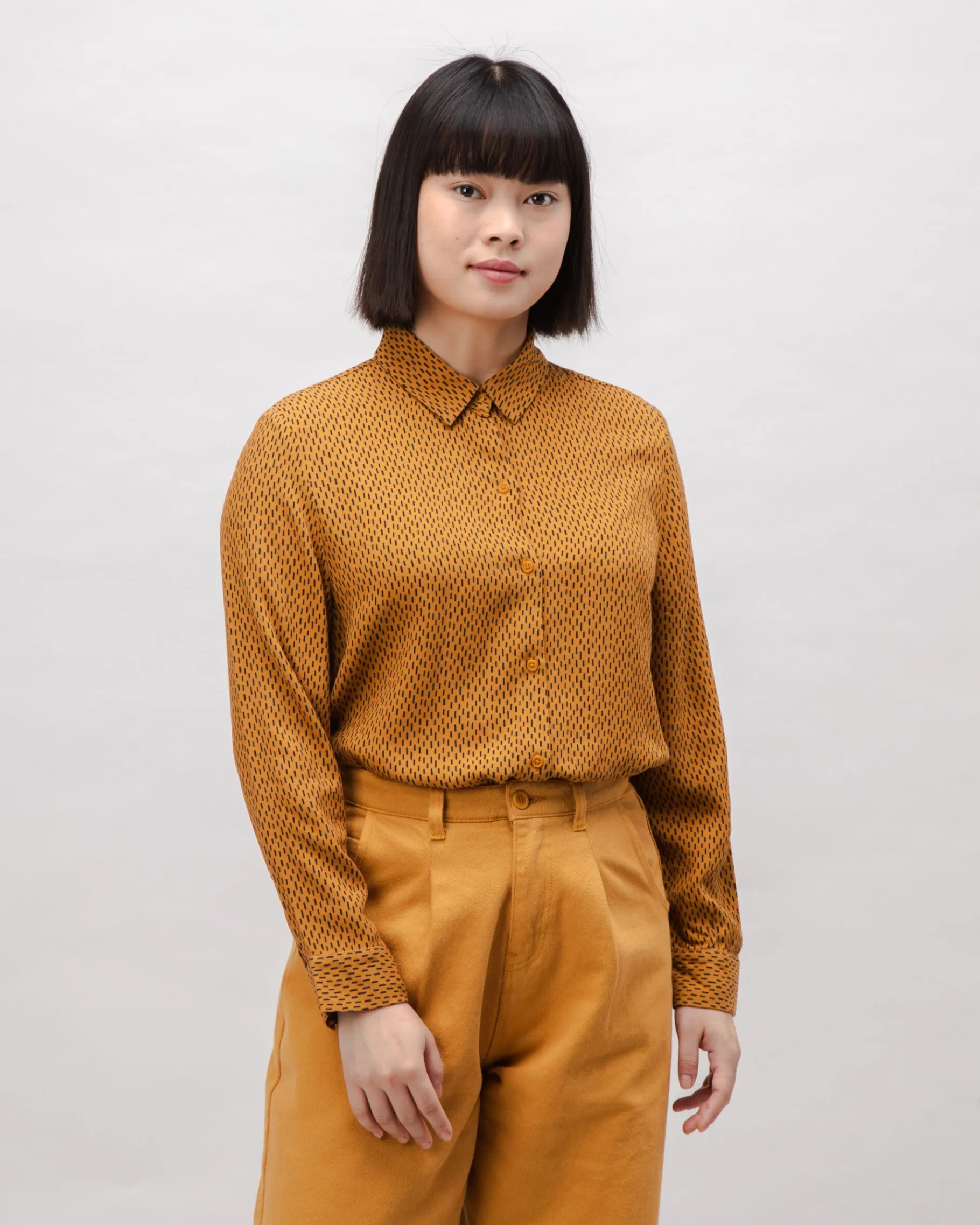 Mist Viscose Blouse Ochre-Brava Fabrics Best