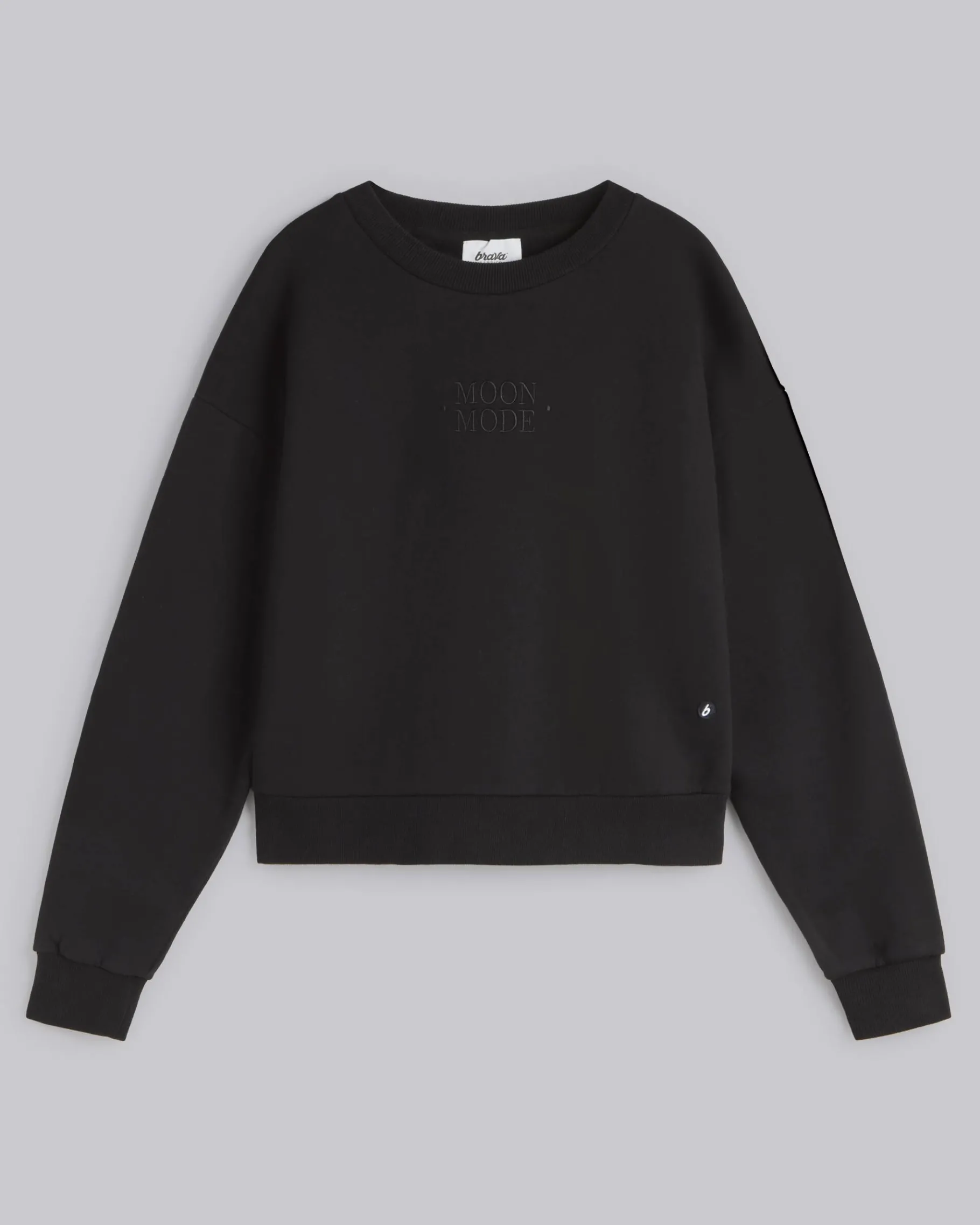 Moon Mode Cropped Sweatshirt Black-Brava Fabrics Store