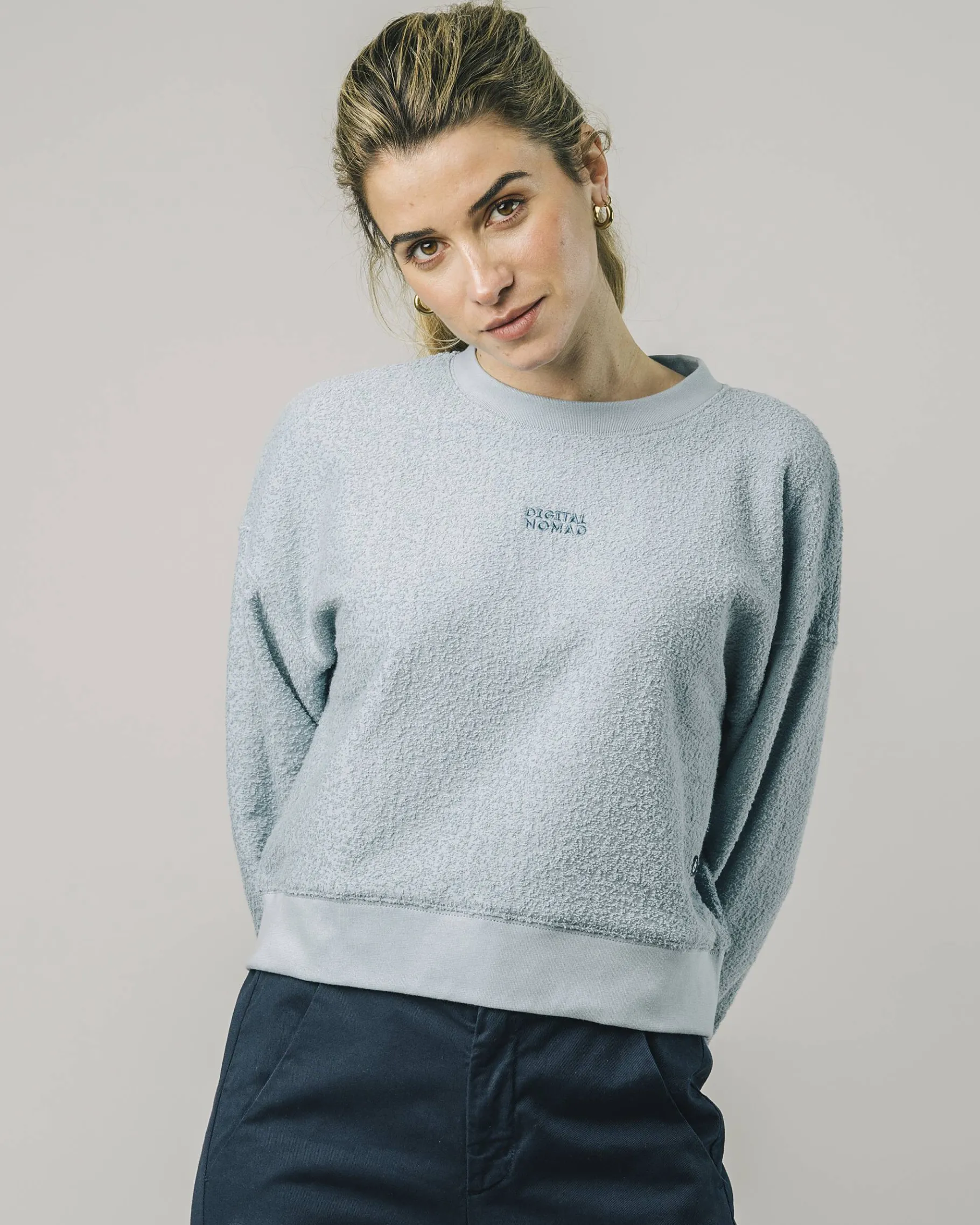 Nomad Terry Sweatshirt Stone Blue-Brava Fabrics Best Sale