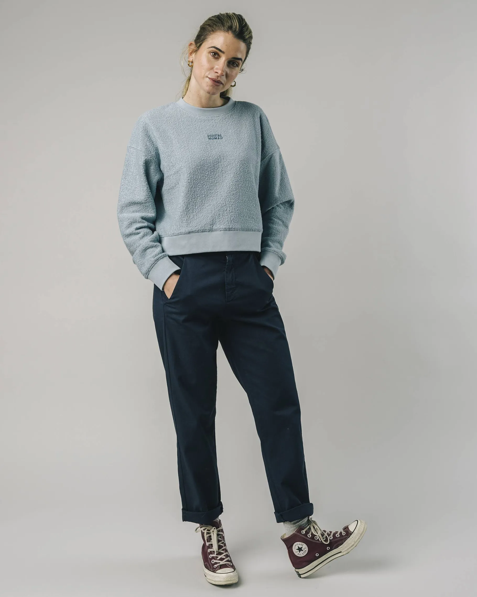 Nomad Terry Sweatshirt Stone Blue-Brava Fabrics Best Sale