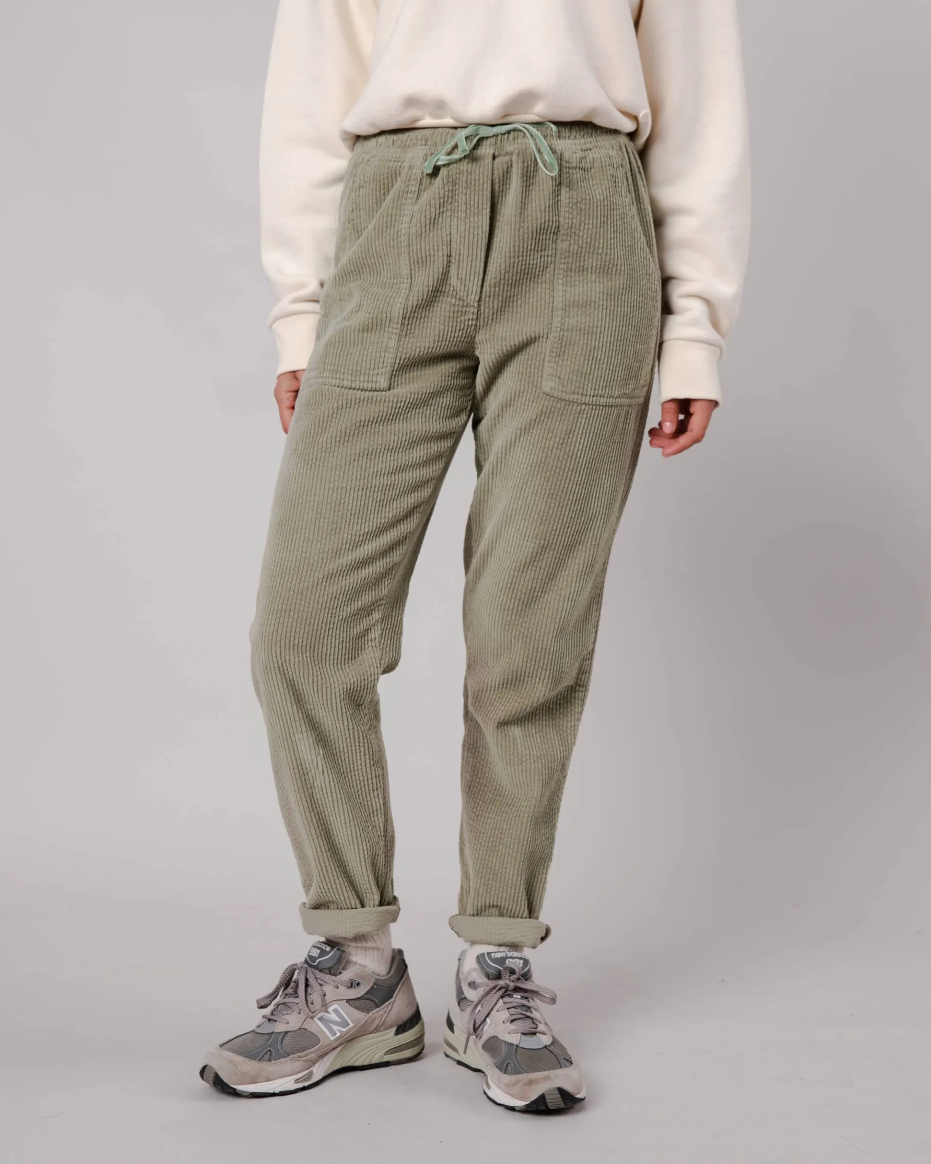 Patch Pocket Cordhose Pale Green-Brava Fabrics Cheap