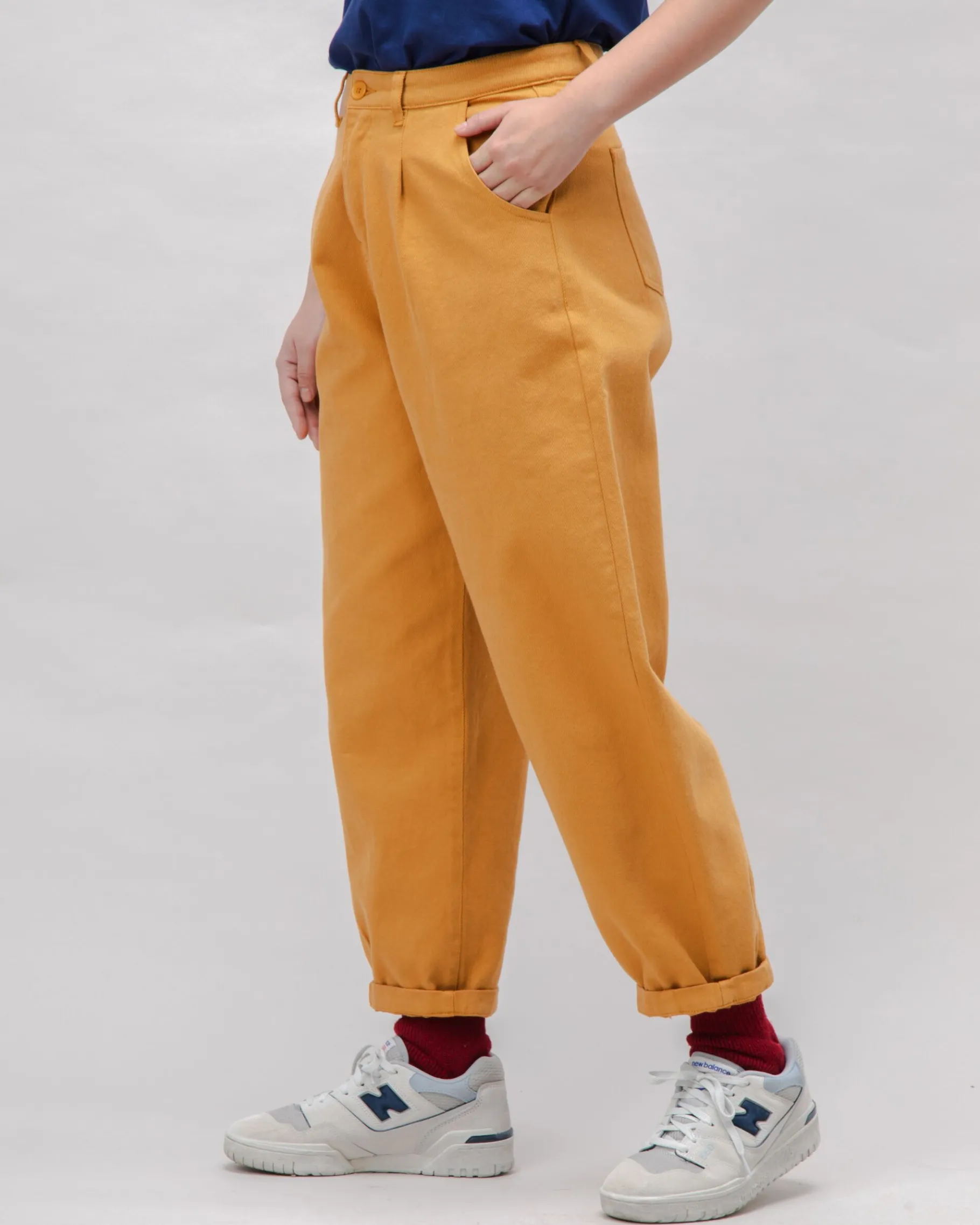 Pegged Cotton Twill Pants Ochre-Brava Fabrics Clearance