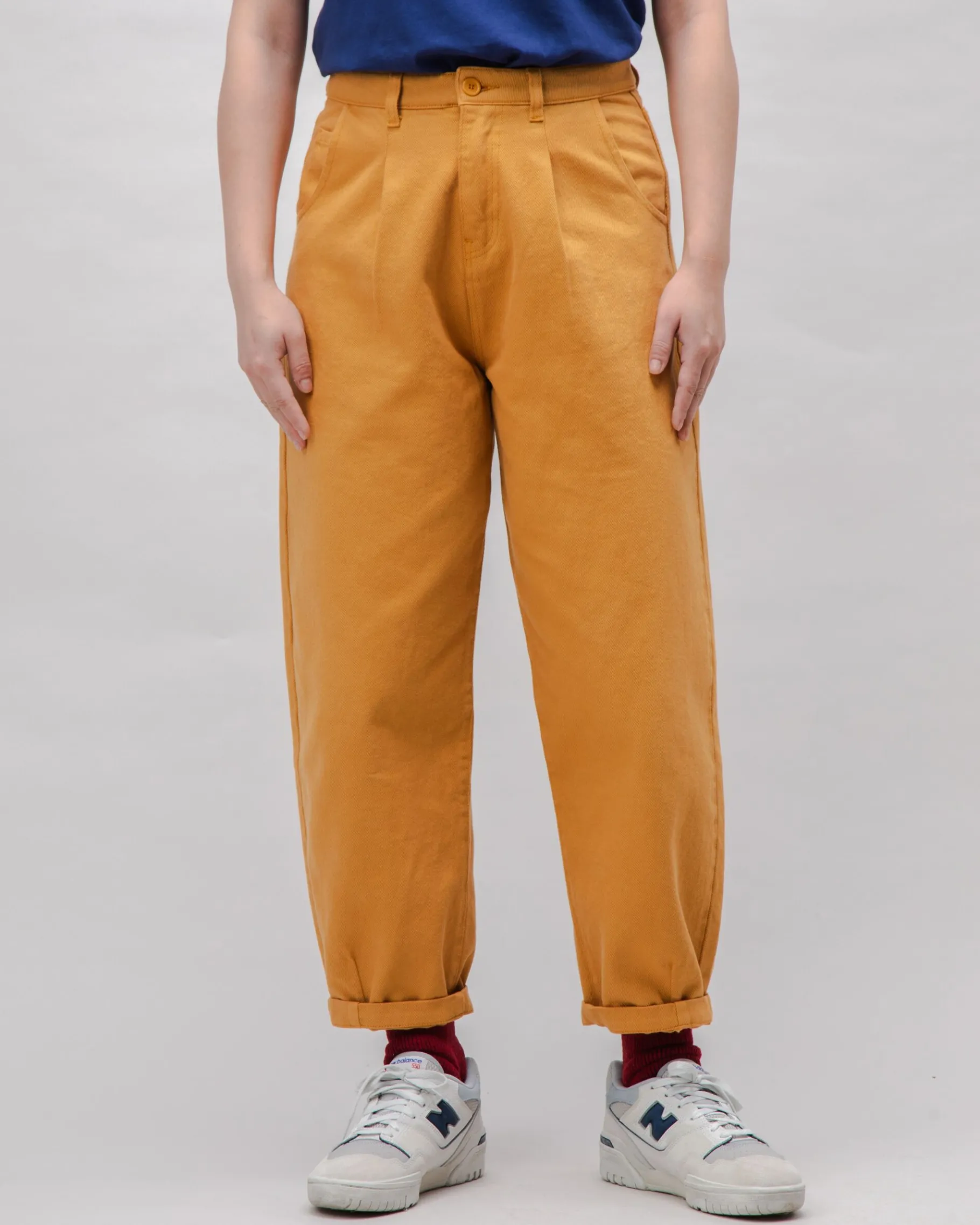 Pegged Cotton Twill Pants Ochre-Brava Fabrics Clearance