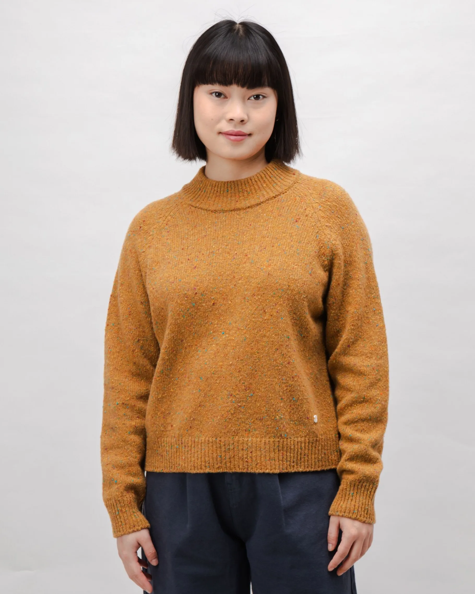 Perkins Raglan Wool Sweater Ochre-Brava Fabrics Store