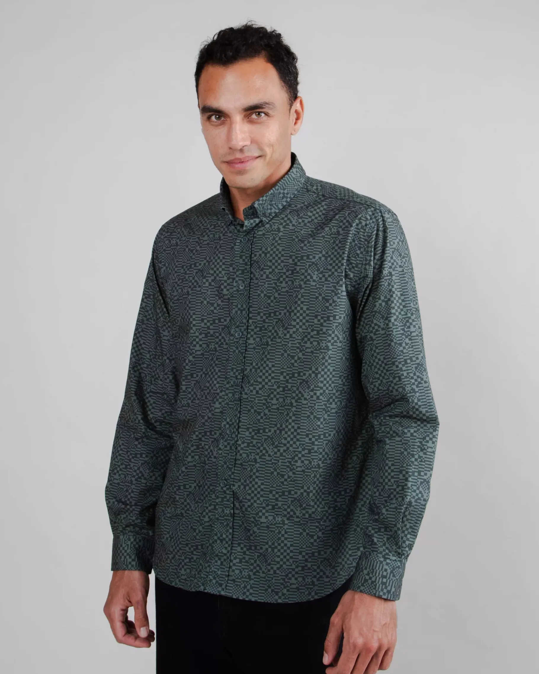 Pixel Shirt Green-Brava Fabrics Outlet