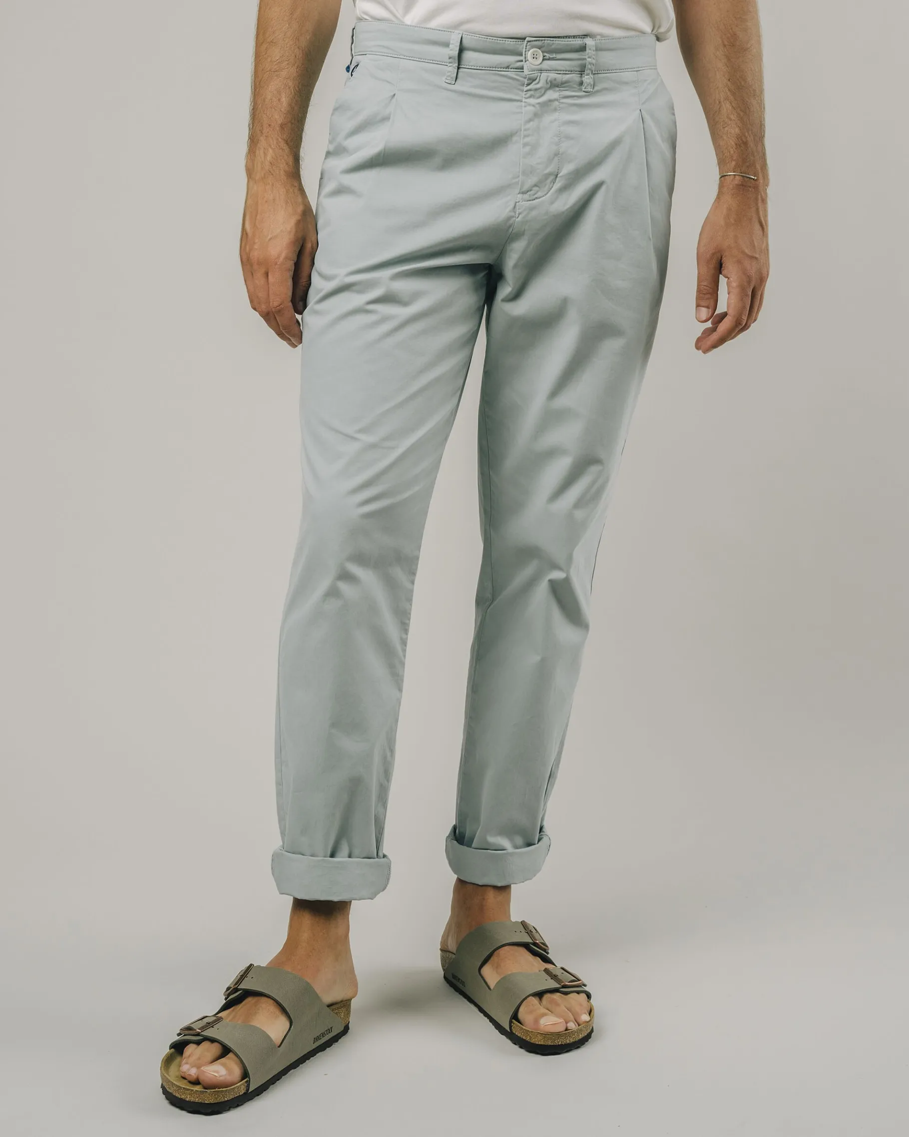 Pleated Chino Mist-Brava Fabrics Fashion