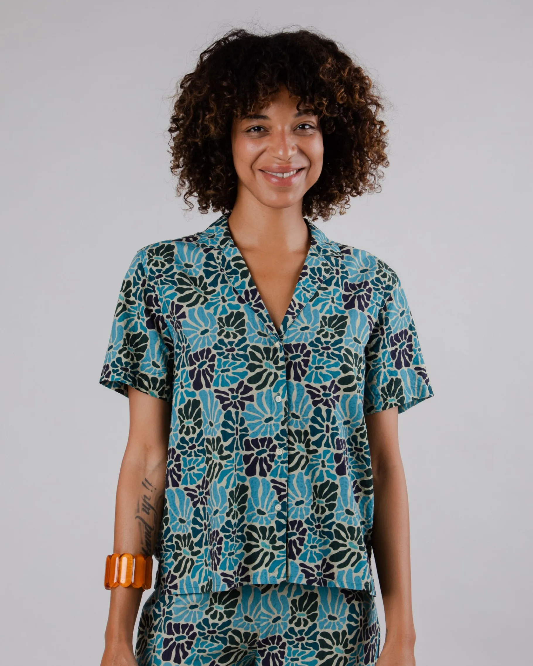 Spring Aloha Bluse Blau-Brava Fabrics Fashion