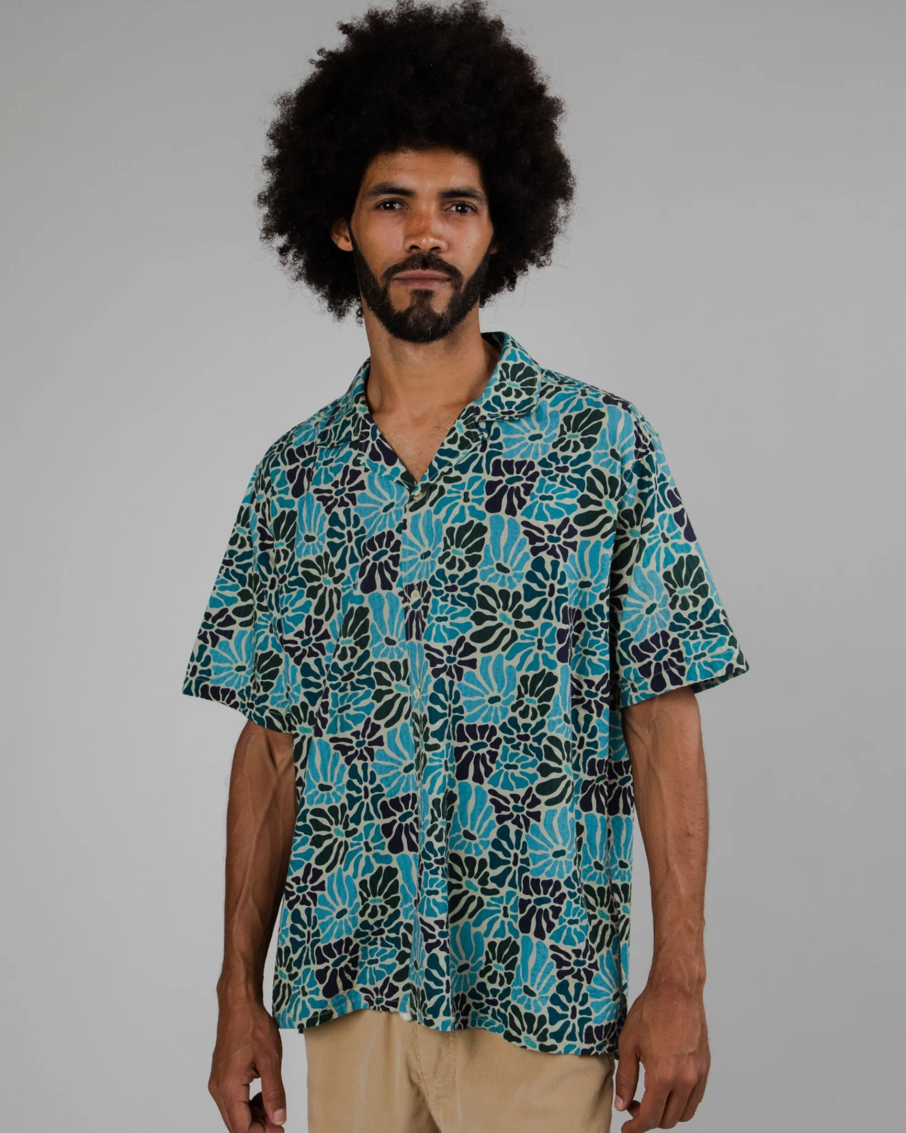 Spring Aloha Shirt Blau-Brava Fabrics Best Sale