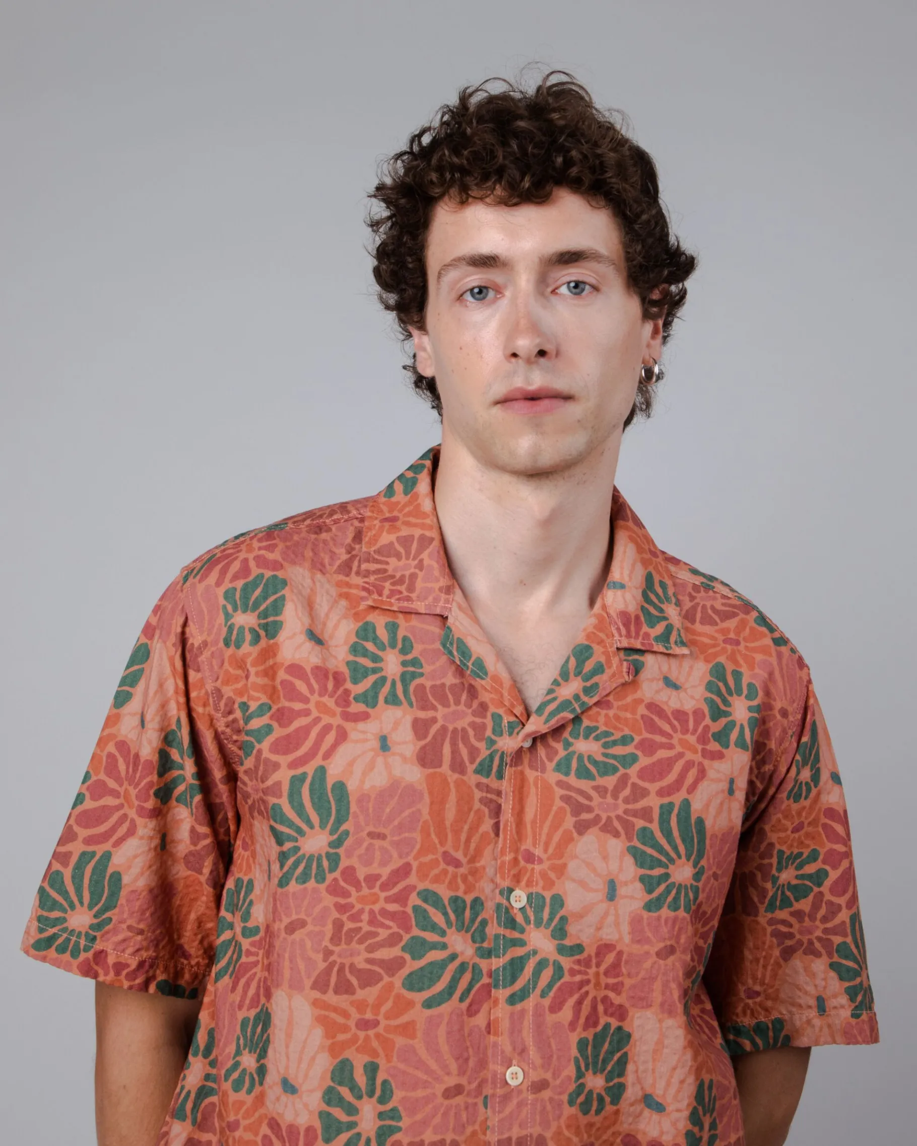 Spring Aloha Shirt Dunkelorange-Brava Fabrics Sale