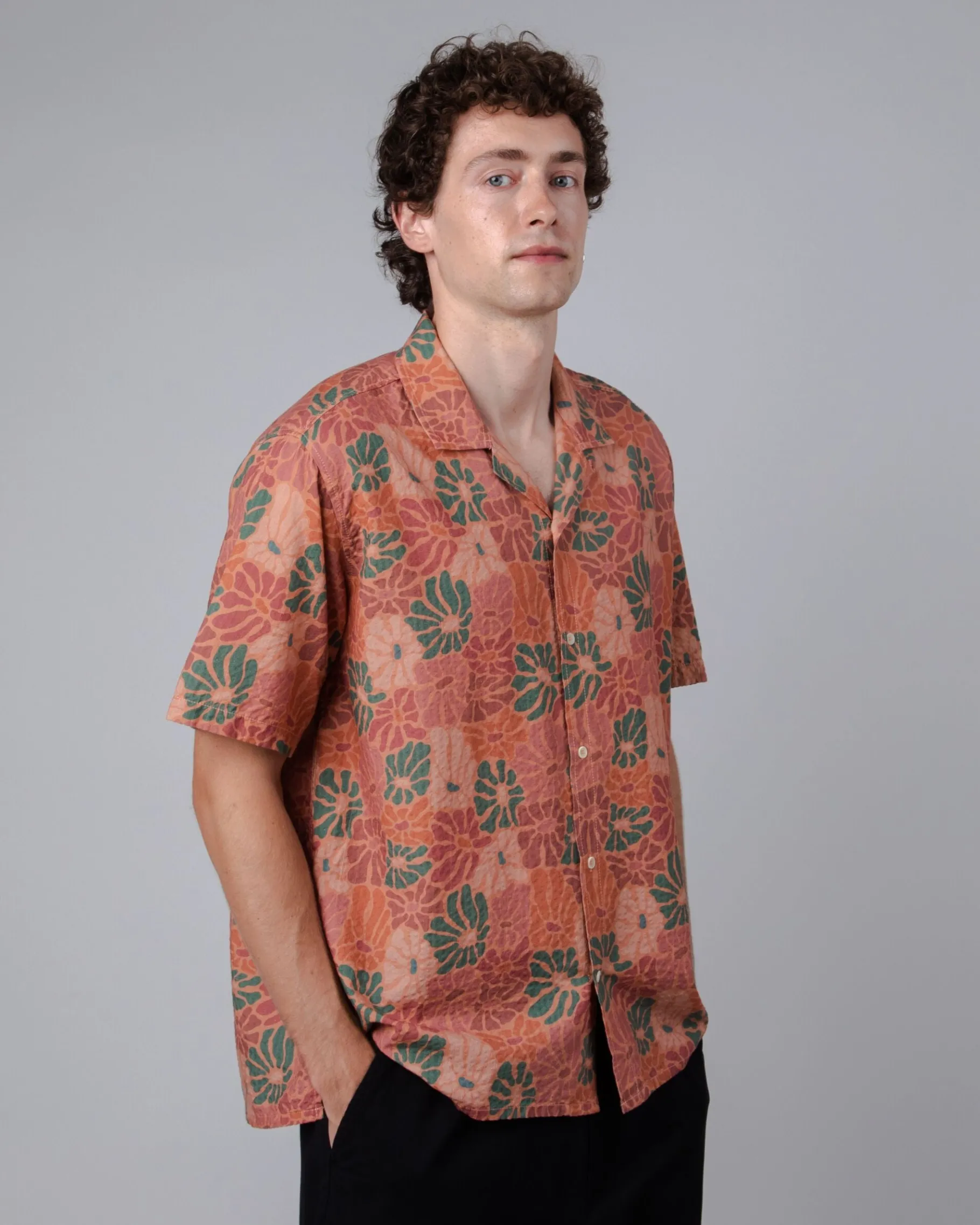 Spring Aloha Shirt Dunkelorange-Brava Fabrics Sale