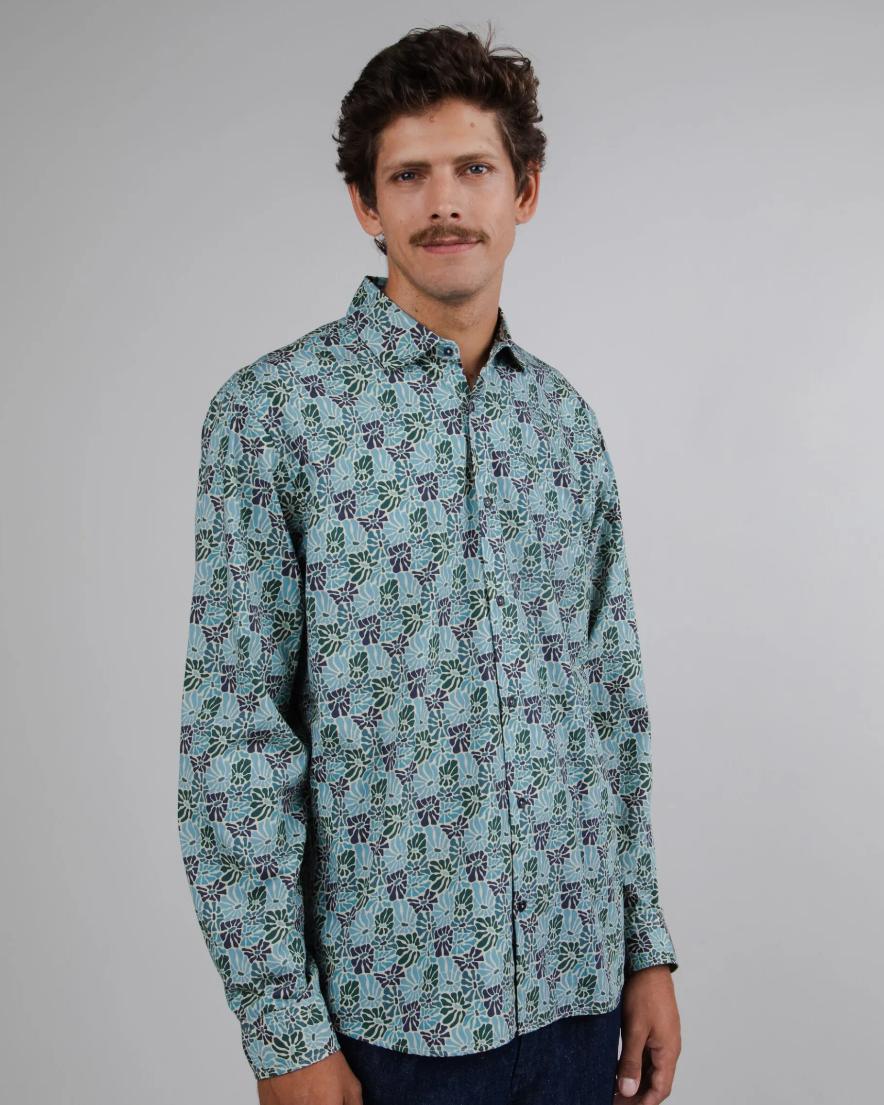 Spring Cotton Shirt Blue-Brava Fabrics Cheap