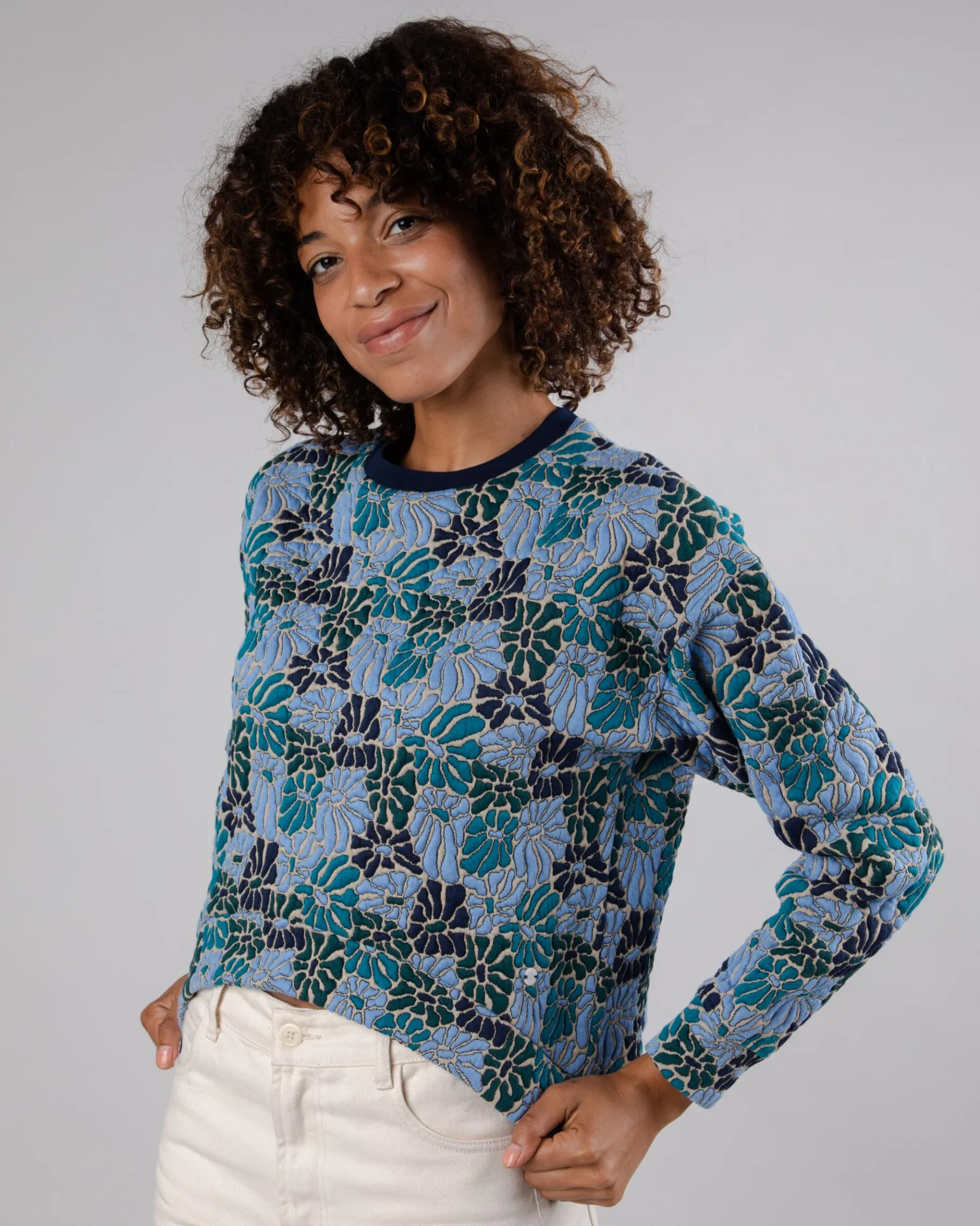 Spring Sweatshirt Blau-Brava Fabrics Fashion