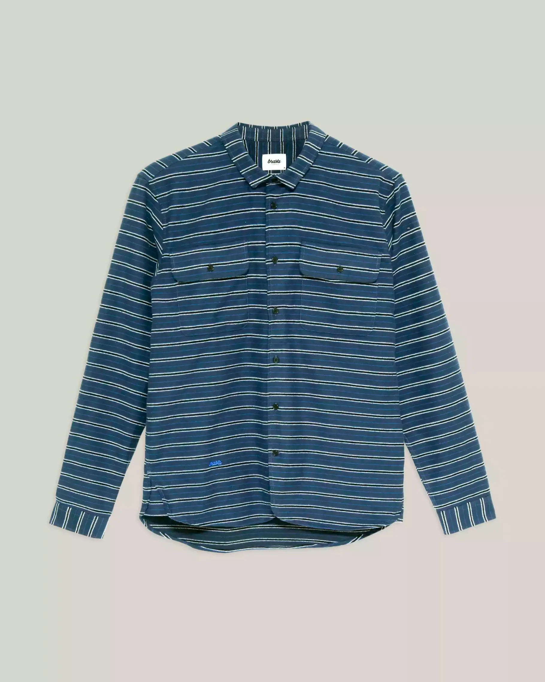 Stripes Overshirt Navy-Brava Fabrics Discount