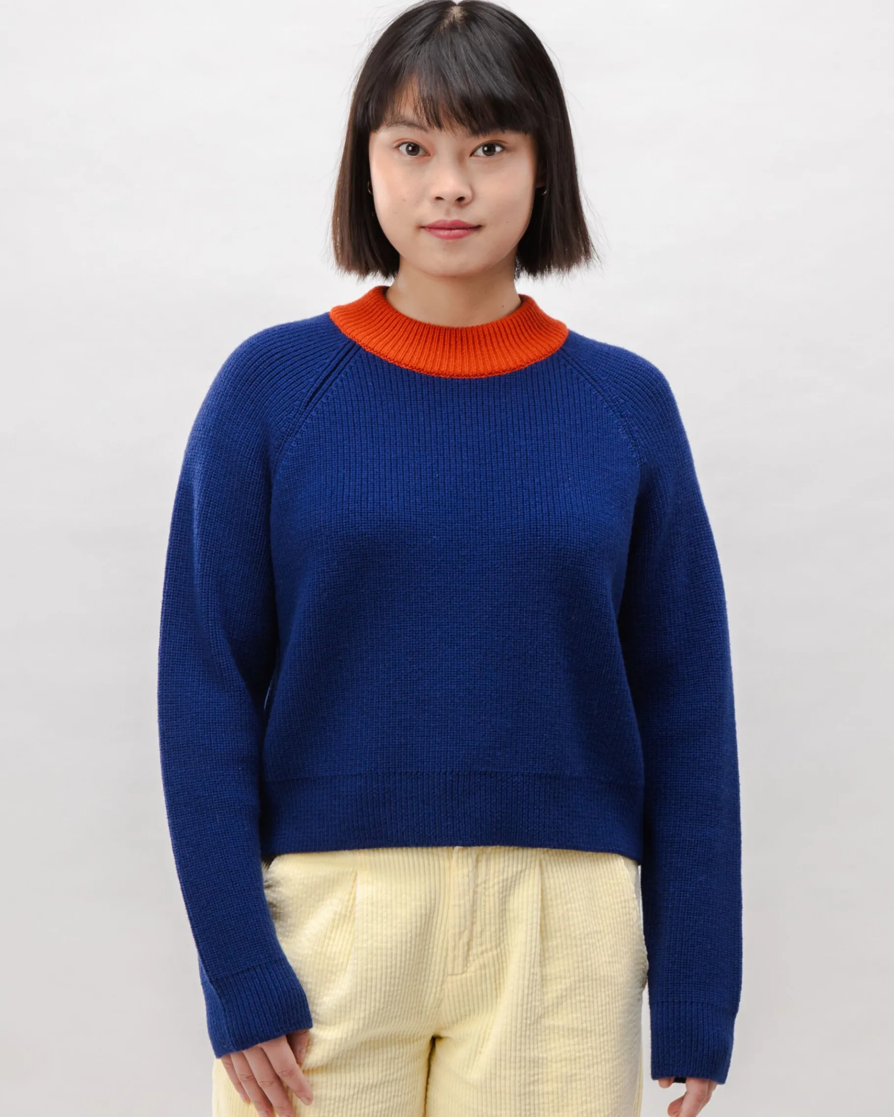 Waterfront Cropped Wool Sweater Navy-Brava Fabrics Outlet